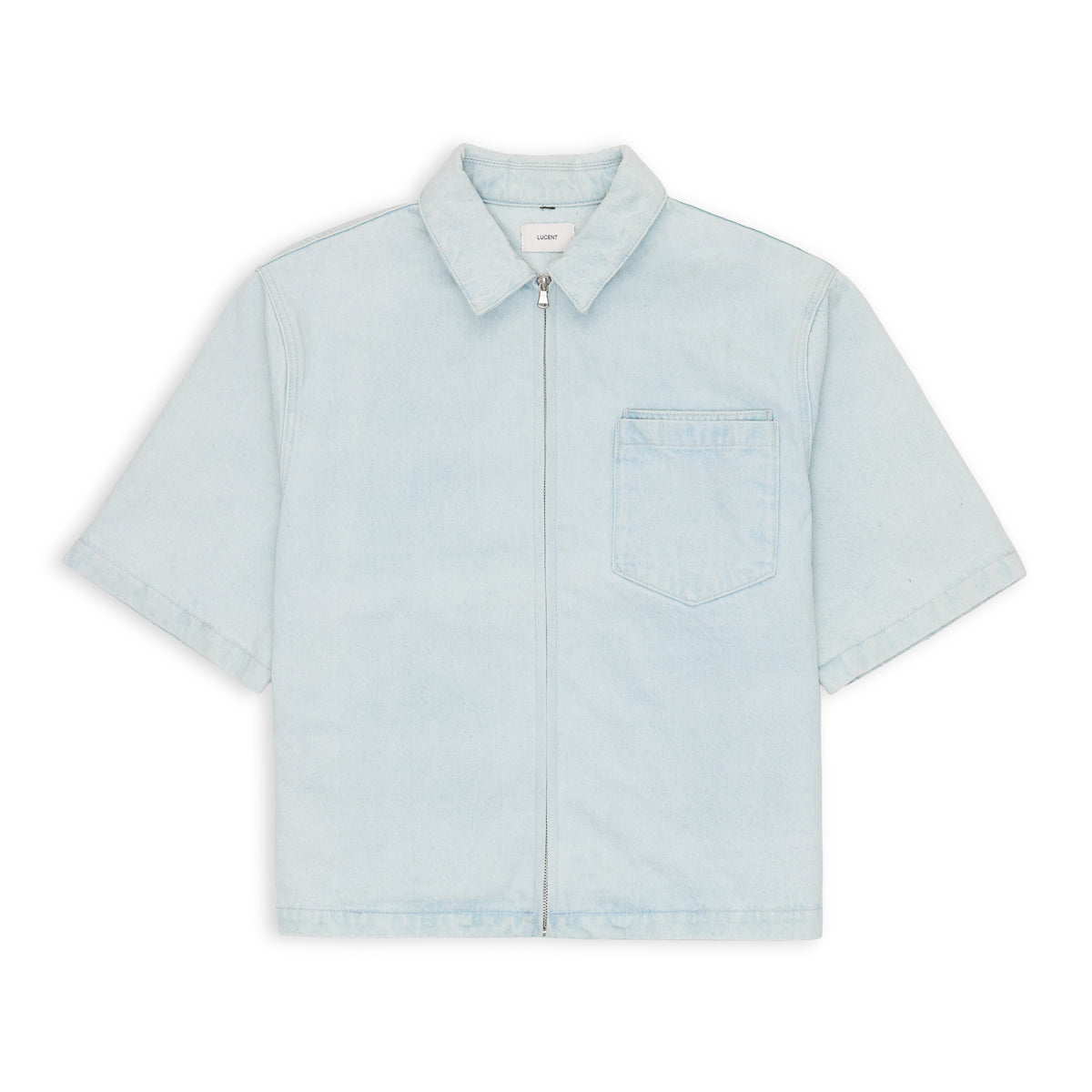 THE ZIP-UP DENIM TOP