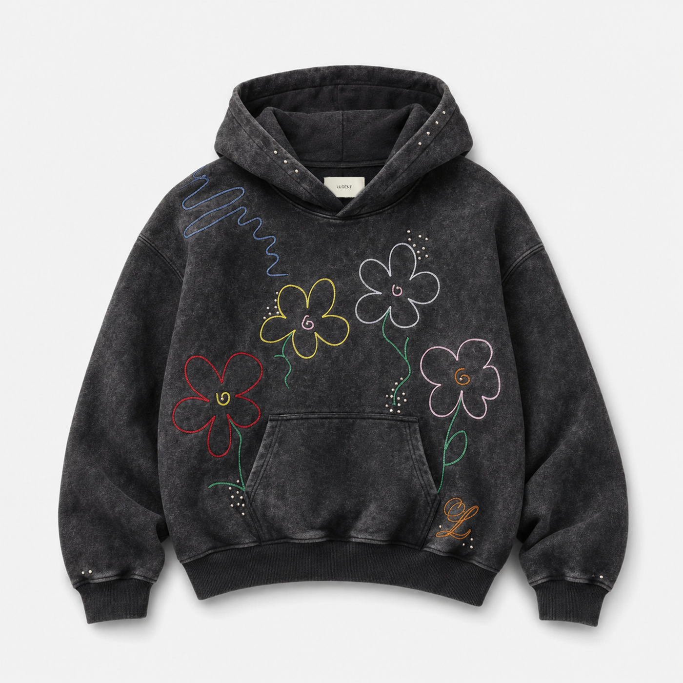 THE FLOWER ACID WASH HOODIE