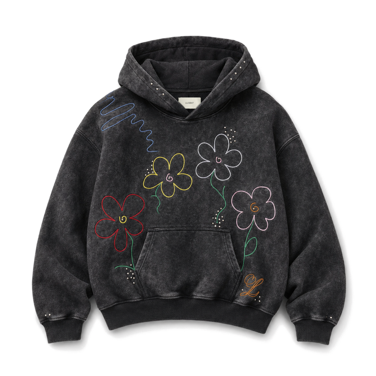 THE FLOWER ACID WASH HOODIE