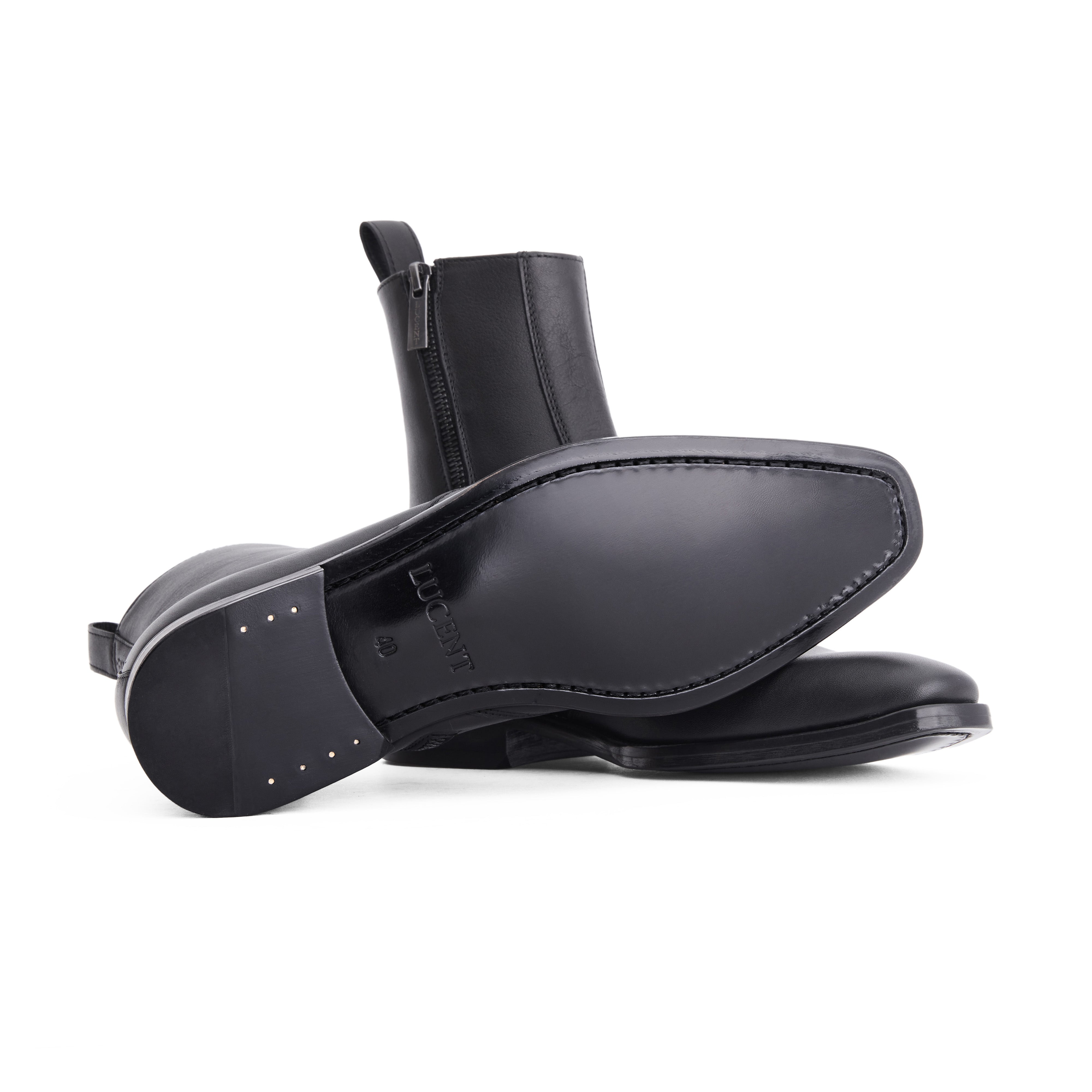 THE PIONEER | Men's Black Leather High Ankle Sidezip Boot